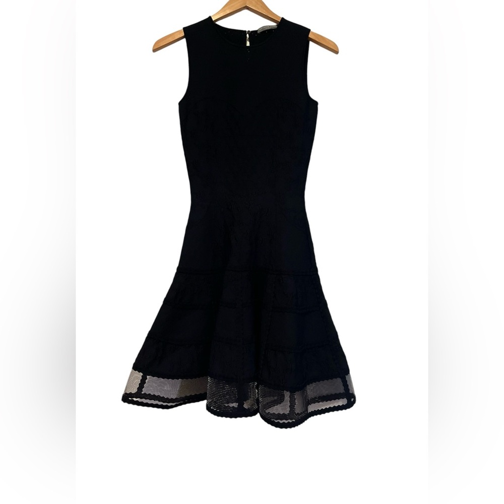 New Alexander Mcqueen Black Patchwork Mini Dress … - image 7